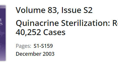 Quinacrine Sterilization: Reports on 40,252 Cases